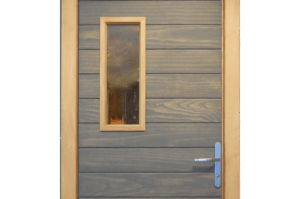 Fabricant de fenêtres bois et bois alu sur mesure - Vue d'une porte Louvet Partenaire des fenêtres Franc-Comtoises