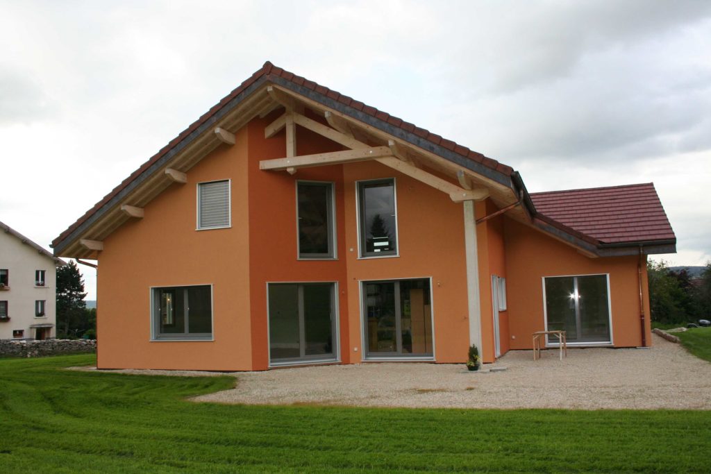 Fenetre bois alu sur mesure - Confort bois alu double vitrage Fenetre bois alu sur mesure - Confort bois alu double vitrage Maison couleur ocre